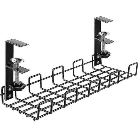 Goulotte de câbles sous bureau, support de câbles sous bureau, installation facile, sans perçage. (1/5)