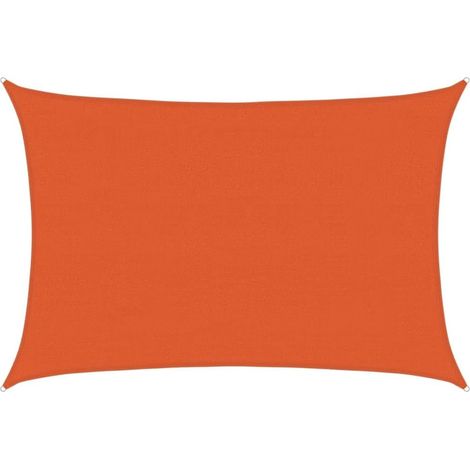 Vela ombreggiante rettangolare arancione 160 g/m² 4x8 m HDPE, Vela parasole, Vela ombreggiante, Tenda da sole per patio, Vela parasole