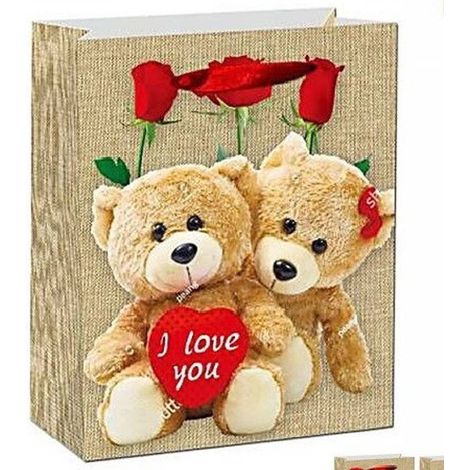 Set 6 Enveloppes Cadeaux Valentin 10.5x26x32cm 63988 Divers Imprimés Coeur D'ours