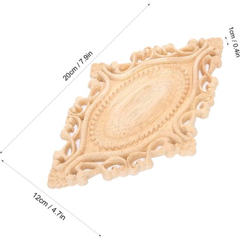 Applique décorative murale en bois sculpté non peinte pour meubles et décoration intérieure. (1/5)