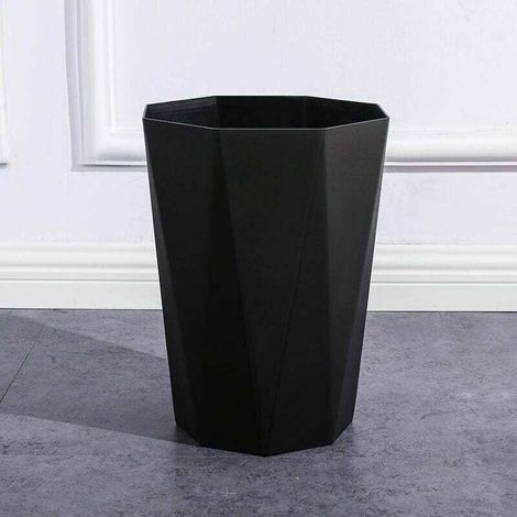 Poubelle de bureau en plastique - Corbeille à papier pour la cuisine, le bureau ou pour la cuisine et le bureau(noir) (1/4)