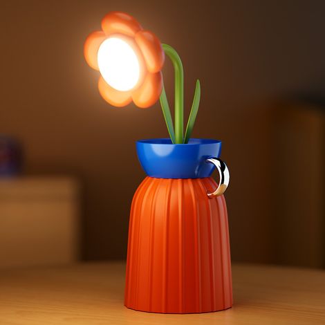 Wiederaufladbare kabellose LED-Leselampe in Form einer Sonnenblume, dimmbares Nachtlicht in 3 Farben, ideal als Geschenk für Mama, Freundin oder Großmutter (orange).