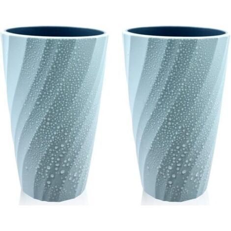 ALLIANDISLot de 2 gobelets de Salle de Bain incassables, Doux et Durable, pour Brosse à Dents (Bleu Foncé) (1/5)