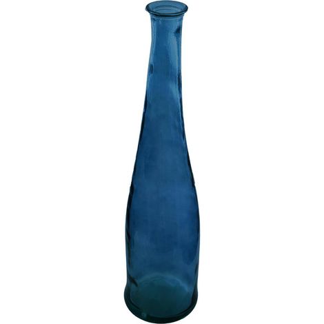 Vaso lungo Uly in vetro riciclato blu tempesta H80cm - Atmosphera créateur d'intérieur