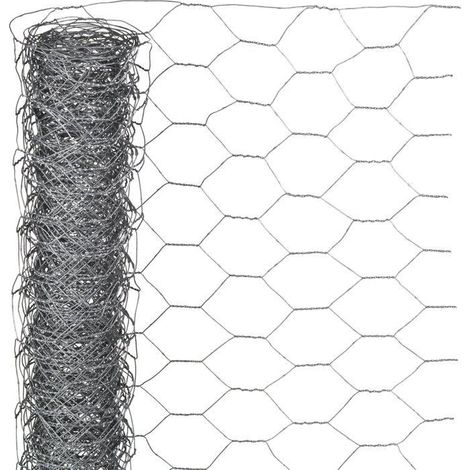 Grillage hexagonal galvanisé - NATURE - 1 x 25 m - Ep. 25 mm - Gris (1/3)