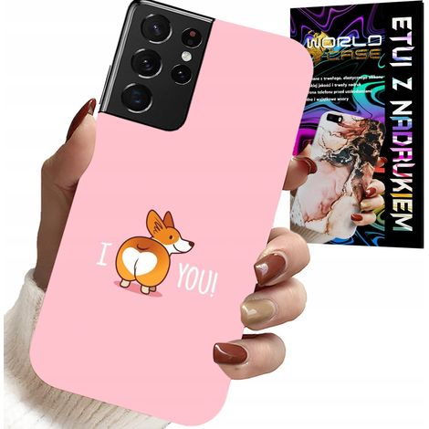 Hülle für Samsung Galaxy S21 Ultra – lustiges Muster „Ich liebe dich“-Hunde-Hülle (1/5)