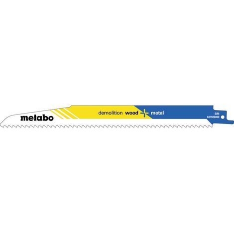 Lame per seghetto alternativo professionale L.225mm Spessore 1,6mm Distanza tra i denti 4,3mm BiMetallo/6TPI