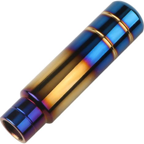 Auto-Schaltknauf, manueller Schaltknauf aus Aluminium, universeller langer Schaltknauf, Schalthebel mit 3 x M8 M10 M12-Gewindeadapter, Blau und Gold (1/5)