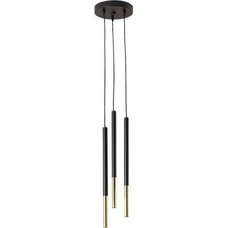 [NEUWERTIG] B-Ware Euluna Thalassa Pendelleuchte Hängelampe G9 Schwarz Chrom Rund 3fl Stahl