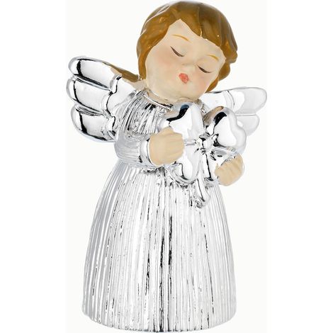 Statuetta di angelo, in argento, con cuore decorativo, ideale come regalo Dimensioni: H 8 cm Codice articolo: BG2155-06 (1/2)