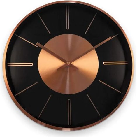Horloge murale moderne en aluminium brossé, design silencieux et élégant, diamètre 30cm, mouvement quartz précis, finition cuivre luxueuse pour salon. (1/3)