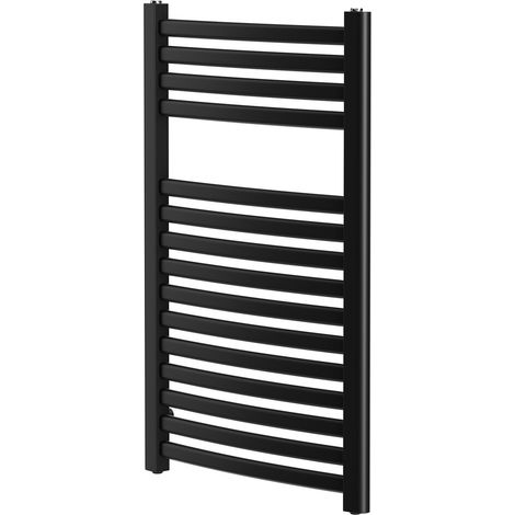 Colore Columbus Matt Black 800mm x 500mm Curved Heated Towel Rail (1/5)
