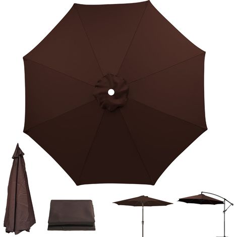 Toile de rechange pour parasol de terrasse, Imperméable, Brun, Toile de parasol à 8 baleines, Protection UV (Toile de parasol seule,2,3 m) (1/5)