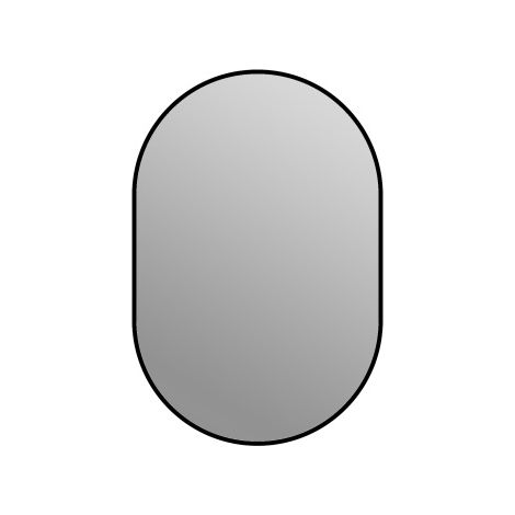 MIROIR MURAL ARQUÉ 60x90 CM – Cadre aluminium noir design moderne salle de bain et entrée