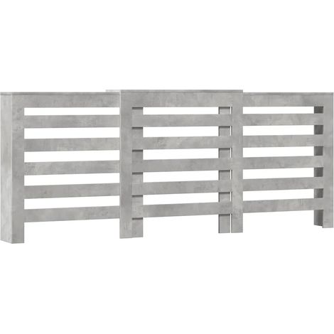 Copritermosifone moderno con mensola decorativa 205 x 21,5 x 83,5 cm in legno multistrato grigio cemento 020049801
