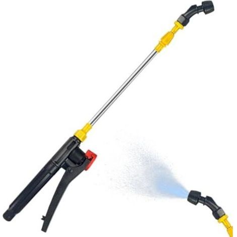 Teleskop-Sprühstange, 45–80 cm, verstellbare Universal-Stahldüse und Griff, Strauchsprühgerät, einfach gebogene Düse (1/5)