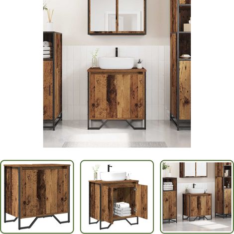 vidaXL Altholz -  Waschbeckenschrank Altholz 60 x 35 x 60 cm Holzwerkstoff