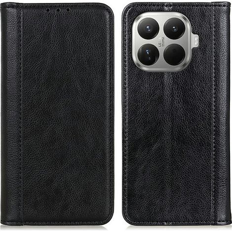 Funda tipo libro para Xiaomi 17T, piel dividida, negra (1/5)