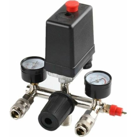Regolatore di pressione con pressostato per compressore. Pressostato con 2 display. (1/4)