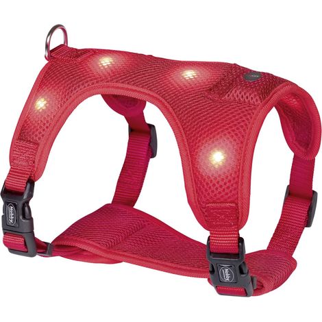Nobby LED Hundegeschirr Flash Mesh rot Brustgeschirr