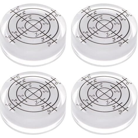 Purchasing Map Lot de 4 niveaux à bulle ronds 32 x 7 mm, mini marqueurs de niveau Bullseye ronds pour nivellement d'appareil photo, trépied, télescope, atelier, plateau tournant, blanc (1/5)