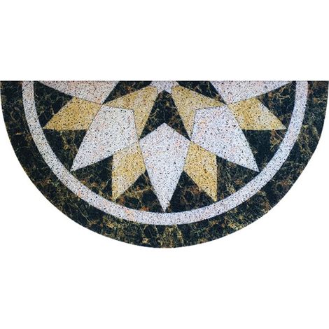 Tapis De Porte Demi-Rond - Imprimé Marbre - PVC Souple Anti-Dérapant - Pour Entrée Intérieure - 30 x 36 cm - 1 Pièce (1/5)