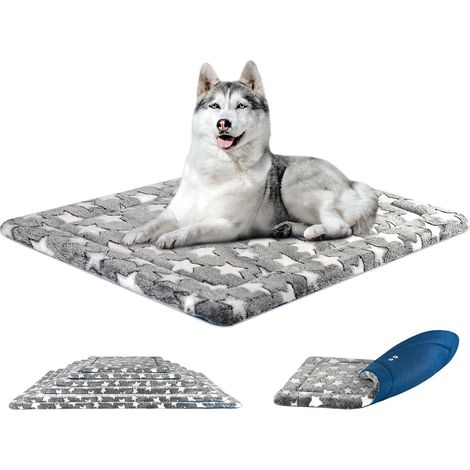 1 Tapis De Lit Réversible Pour Chien, Mousse Haute Densité, Lavable En Machine, Intérieur Et Voyage