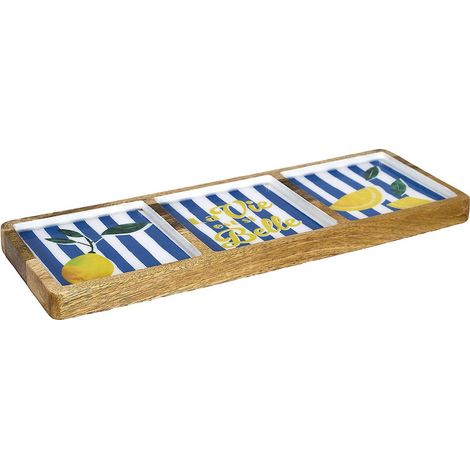 Planche de Présentation en Bois "Dolce Vita" 40cm Bleu