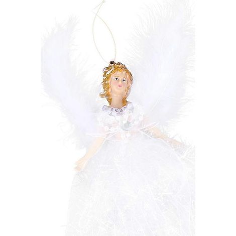 Pendentif ange de Noël, adorable pendentif en peluche, décoration pour sapin de Noël (blanc)-White