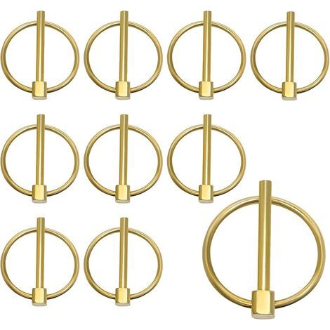 10 Pièces Goupille Agricole, Goupille de Verrouillage de Remorque, Goupilles Clips Rond Sécurité pour Ferme, Tracteurs, Remorques, Camions, Tondeuses à Gazon (1/5)