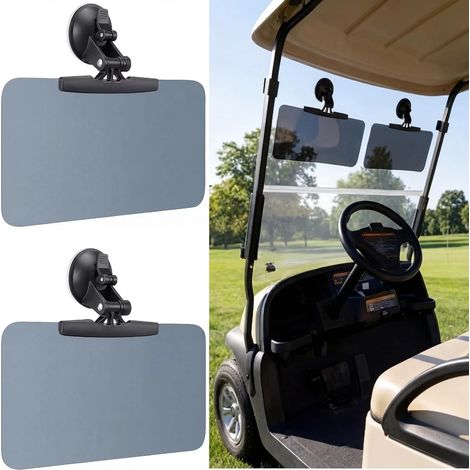 2 pièces pare-soleil anti-éblouissement en acrylique teinté pour voiturette de golf, compatibles avec les barres transversales de toit, protection UV, ombrage (1/5)