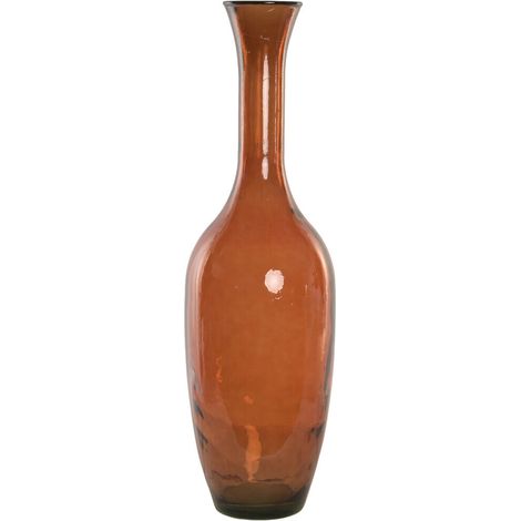 Jarron Cristal Reciclado 29X29X100 Artesanal Ambar (1/4)