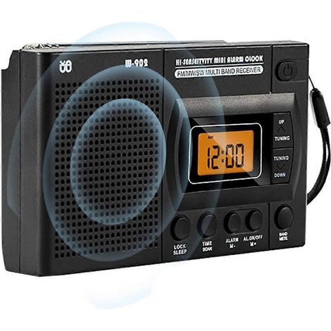 Mini-LCD-Radio, batteriebetrieben, tragbares Taschenradio mit AM/FM-Radio B--