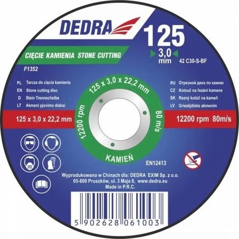 Disco de corte Dedra f1355 electrocorindón 230 mm (1/3)