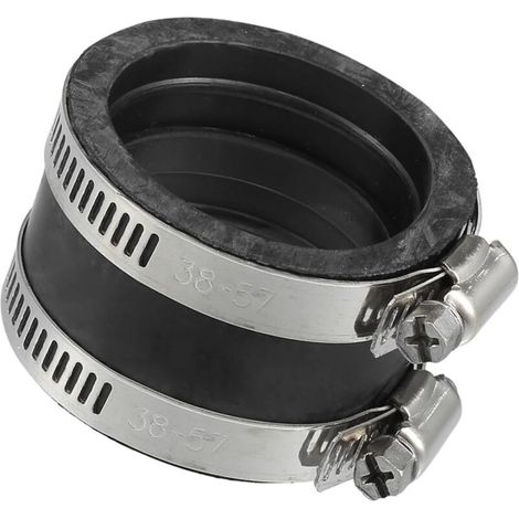 Adaptador de colector de admisión de goma negra con diámetro interior de 45 mm para carburador de motocicleta, con 1 abrazadera para manguera, duradero. (1/3)