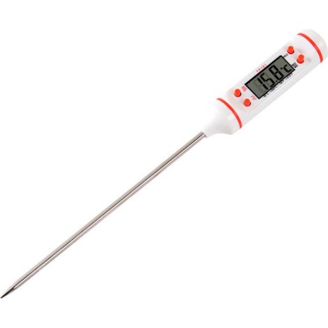 Thermomètre de cuisine numérique à lecture instantanée, sonde extra longue, idéal pour la cuisson des bonbons, barbecue, fumoir, viande, huile, lait et yaourt. (1/5)