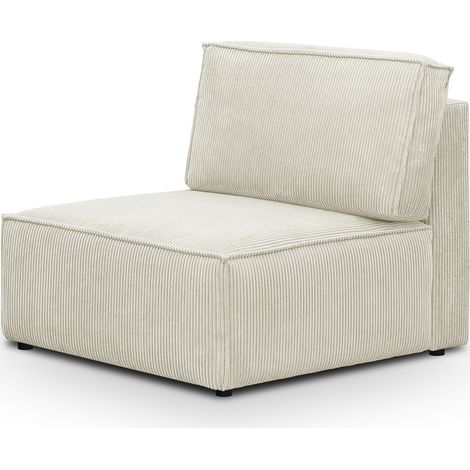 Chauffeuse modulable en velours côtelé beige - Harper Mod (1/3)