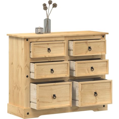 Kommode Corona 110x43x91 cm Massivholz Kiefer