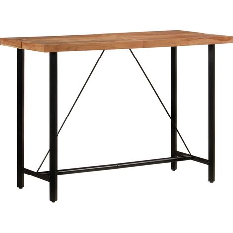 Bartisch 150x70x107 cm Massivholz Akazie und Eisen