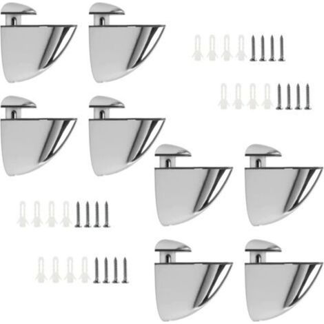 Support D'étagère en Verre Réglable, 8 Pièces Support Etagere Verre, Pince Verre Réglables en Alliage de Zinc pour Étagère en Bois/Verre de 3 à 14 mm Épaisseur (1/5)