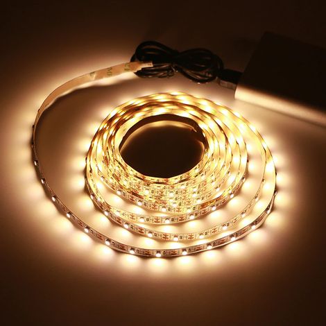 Striscia LED compatibile con USB, luce bianca calda, 4 metri, per TV