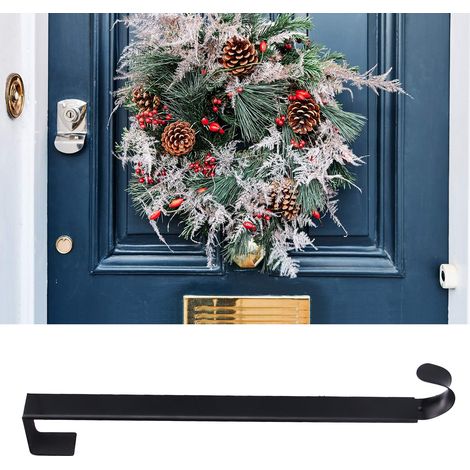 Crochet de Porte Rétractable pour Couronne, Support de Décoration de Noël Noir sans Perçage