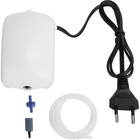Pompe à air pour aquarium silencieuse UltraQuiet, oxygénateur pour poissons avec pierre diffuseur, tube et clapet anti-retour, 220V UE (1/5)