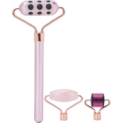 Rouleau de massage facial au germanium 3-en-1 avec micro-aiguilles pour soins de la peau (1/5)