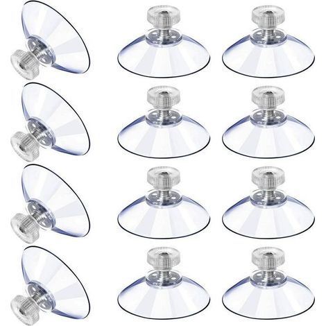 12 Grandes Ventouses Ventouses en Plastique Ventouse Anti-Collision Transparente en Caoutchouc Vis Écrou en Métal Ventouse Solide en PVC Transparent Remplacement avec Écrou de Vis (40M5-10)-ARCAN (1/4)