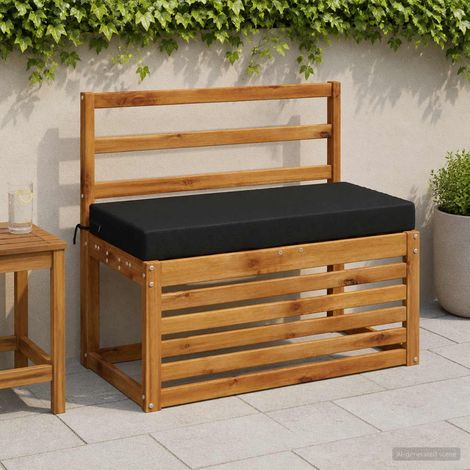 vidaXL Cojín de banco SOEST 100% Poliéster Negro 60 x 40 x 8 cm (1/5)