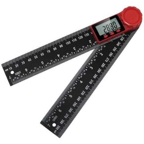 200 mm Rapporteur d'Angle Numerique à Double Échelle 360 Degrés, Règle d'Angle avec Écran Lcd et Fonction de Verrouillage, Rapporteur pour l'Ingénier (1/4)
