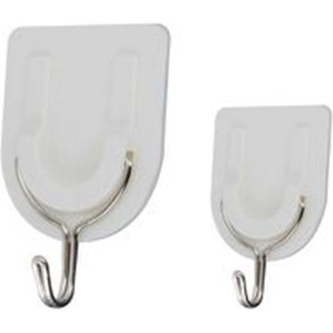 Cleafe - Set 5pz Gancio Attaccapanni Adesivo Bianco Parete Legno Porte Fashion Hook 59671 - (1/3)