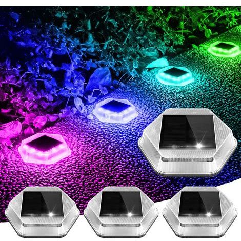 Set di 4 luci solari impermeabili da 1200 mAh per scale, con attivazione automatica a LED, ideali per giardini e terrazze. (1/5)