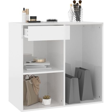 Meuble de rangement Blanc brillant 80x40x75 Bois d'ingénierie (1/5)